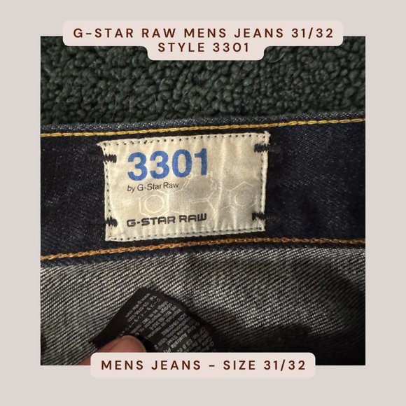 G-Star Raw Slim Men's Jean - Dark Wash - Size 31 Waist / 32 Length - Picture 3 of 5